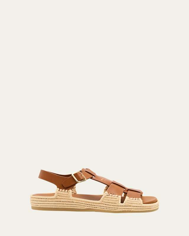 Leather Fisherman Espadrille Sandals